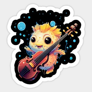 Puffer Fish Playing Violin Sticker